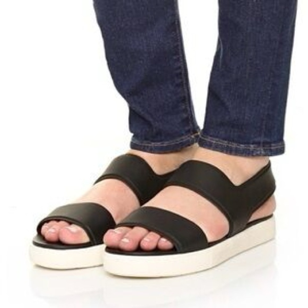 Vince Eres Waterproof Rubber Slingback Black Sandals